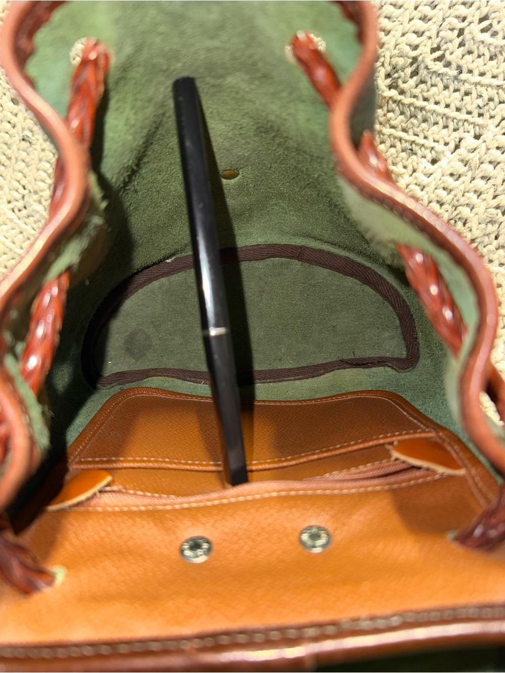 Vintage Dooney & Bourke Ivy Green Tassel Backpack - Picture 13 of 13